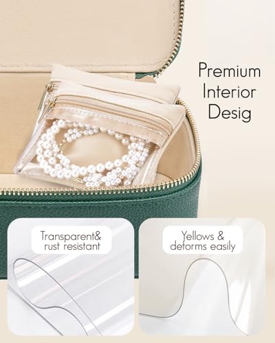 VLANDO Gifts for Teachers,Jewelry Case with 12 Velvet Jewelry Bags Travel Jewelry Organzier for Travelers Necklace Rings Earrings Jewelry Bags Birthday Wedding Gifts (Green) - color: 12PCS-Green