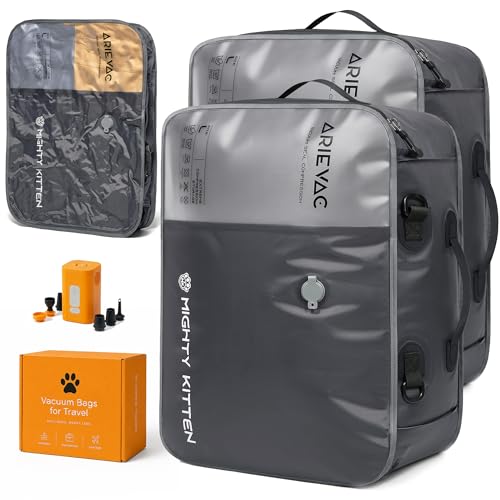 IKYWT Vacuum Storage Bag Kit with Pump, 41L Compression Bag for Home Organization & Long Trips, Vacuum Seal Storage for Luggage & Seasonal Storage (2-Pack) - color: Black 41L (2-Pack), size: 41L w/Pump