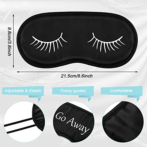 Eurzom 20 Pieces Funny Sleeping Eye Mask Bulk with Adjustable Strap Sleep Blackout Eye Mask for Night Blindfold Cover for Spa Women Men Adult Pajama Party Favors(Black) - color: Black