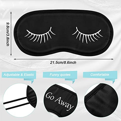 Eurzom 20 Pieces Funny Sleeping Eye Mask Bulk with Adjustable Strap Sleep Blackout Eye Mask for Night Blindfold Cover for Spa Women Men Adult Pajama Party Favors(Black) - color: Black