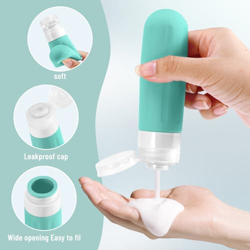 Landisun Travel Bottles for Toiletries 18Pack Travel Size Containers Toiletry Travel-Containers TSA Approved Leak Proof (Blue) - color: Blue