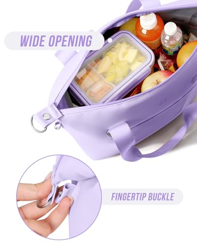 GLORIEROO Pastel Lunch Box Women | Insulated Soft Waterproof Leakproof Lunch Bag Cooler | Adjustable Strap | BPA-Free - color: Misty Lilac