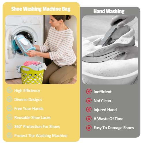 Shoe Washing Machine Bag, Laundry Shoe Bag with Side External Network for Washer and Dryer Reusable Shoe Cleaning Bag for Sneaker Tennis Unstain Cleaner Kit (2pc-gray) - color: with side bag-Grey(2pcs)