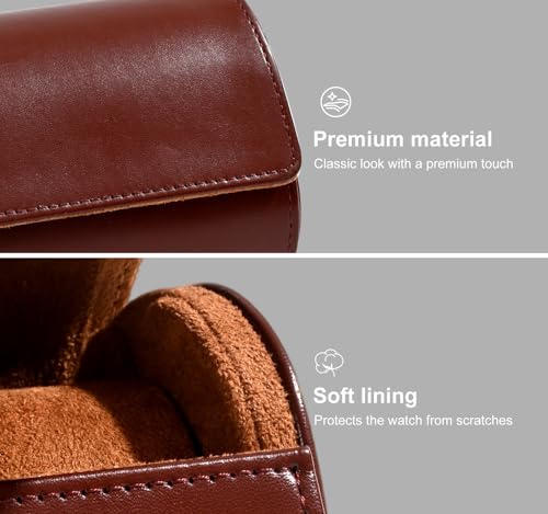 Watch Travel Case Hold 2 PCS Watches Travel Watch Case for Wristwatches & Smart Watches and Watch Travel Case for Men - size: 2 Slot