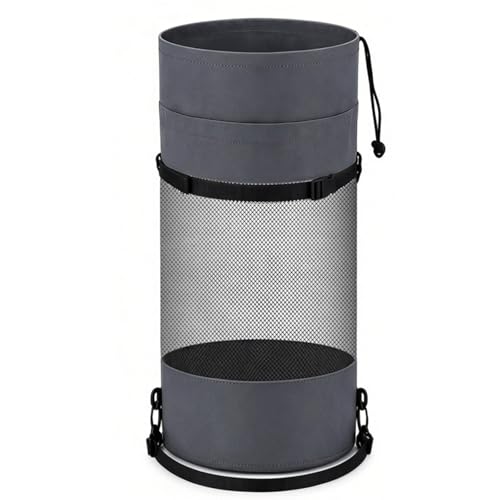 Gersoniel Portable Boat Trash Bags Boat Accessories Container Outdoor Medium Hoop Mesh Trash Bags Reusable Garbage Container Cabin Storage for Men Women Adults Kayak Camper Fishing - color: Dark Grey, style: Classic Style