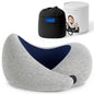 Ostrichpillow Go Neck Pillow, Travel Pillows for Airplanes, Premium Memory Foam Travel Pillow, 360º Ergonomic Design, Asymmetrical Sides, Travel Bag Included, Washable Modal Cover - color: Deep Blue