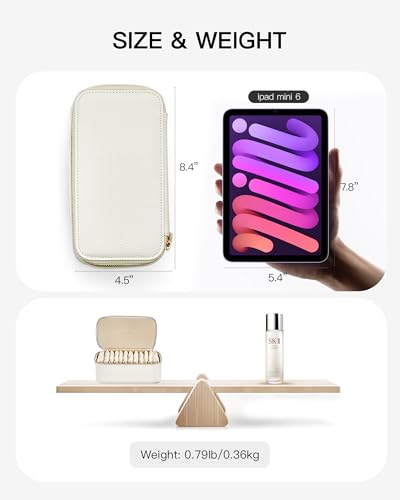 VLANDO Jewelry Travel Case,Gift for Women,Travel Jewelry Organizer with Clear Velvet Jewelry Bags Zipper Pouch for Women Girl Gift-12Pcs White - color: D.12PCS White