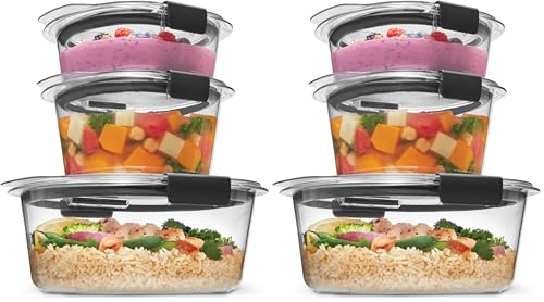 Rubbermaid Brilliance® Round Leak Proof Food Storage Containers, 6 Piece Set (Pack of 2) - size: 6-Piece (Rounds, Pack of 2)