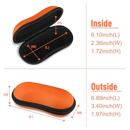 FINTIE Sunglasses Case, Hard EVA Shell Shockproof Sport Glasses Case with Metal Carabiner Travel Zipper Eyeglasses Holder - color: Orange