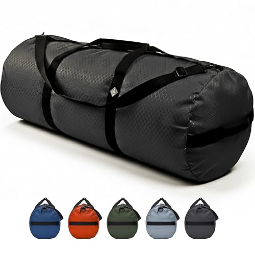 175L Extreme Duffel Bag, Heavy-Duty Gear Bag, 1050D Tuff Cloth, Diamond Ripstop, Reinforced Stitching - Black (18” x 42") - color: Black, size: 18” x 42" (175 Liters)