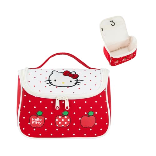 Vimanllie Large Travel Makeup Bag Cosmetic Bags,Portable Toiletry Organizer with Handle for Girl,Cute Home Storage for Women - color: 3A-Red Apple