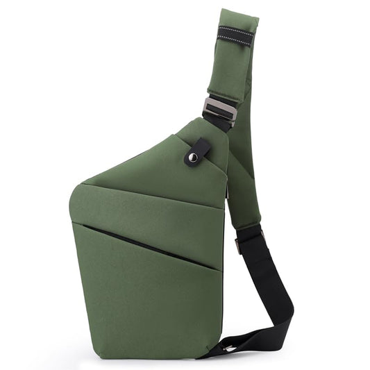 Anti Theft Travel Bag, One Shoulder Large Capacity Cross-body Bag Chest Fashion Lightweight Sling Bags for Travel Sports - color: Green, style: Right Shoulder
