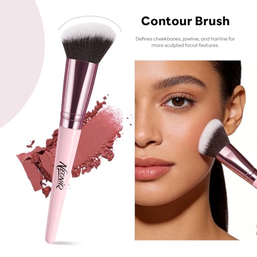 25PCS Makeup Brushes Set with Travel Case, Professional Makeup Brush Kit for Foundation, Concealer, Powder, Eyeshadow & Blush, Essential Cosmetic Tools, Portable Travel Gift Set (Pink) - color: 25 PCS-Pink