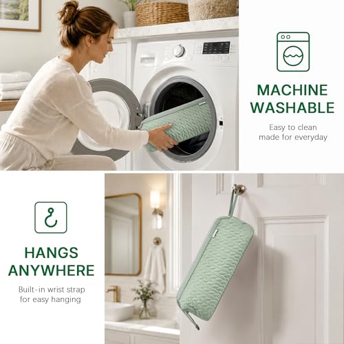 KarSyon Shark Flex Style Case for Airwrap Hair Dryer Brush Revlon Hair Tools Travel Bag Carrying Case Flat Curling Iron Organizer (Sage Green) - color: Sage Green