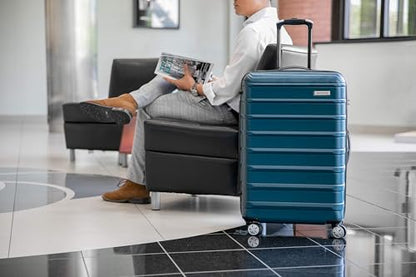 Samsonite Omni 2 28-Inch Large Checked Hardside Luggage with 360° Spinner Wheels - Scratch Resistant Hardshell - TSA Lock - Expandable Polycarbonate Shell for Lightweight Travel - Nova Teal - color: Nova Teal, size: Checked-Large Spinner