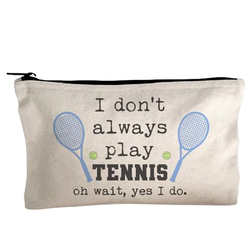 Moonlight Makers, I Don't Always Play Tennis (Oh Wait), Funny Canvas Makeup Bag, Organizer Pouch, Cute Travel Accessories for Women, 100% Cotton Cosmetic & Toiletry Bags - style: I Don't Always Play Tennis