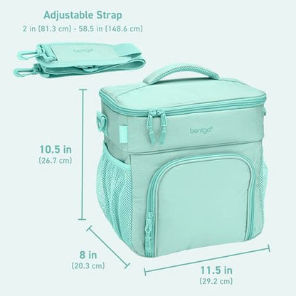 Bentgo Prep Deluxe Insulated Multimeal Bag - Lunch Box Bag, Holds 5 Meals, Premium Insulation up to 8 Hrs, Durable, Water-Resistant - Large Capacity For Adult Meal Prep (Coastal Aqua) - color: Coastal Aqua