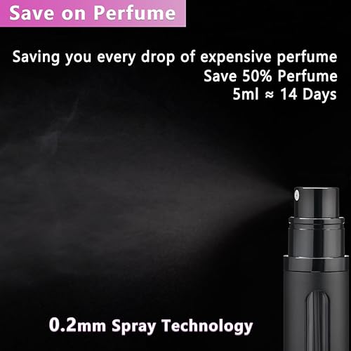 Refillable Perfume Atomizer Travel Bottle 5ml Leakproof Luxury Travel Perfume Refillable Bottle, Portable Perfume Atomizer (Black) - color: Black
