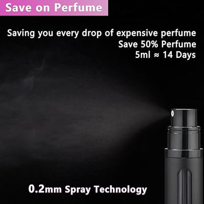 Refillable Perfume Atomizer Travel Bottle 5ml Leakproof Luxury Travel Perfume Refillable Bottle, Portable Perfume Atomizer (Black) - color: Black