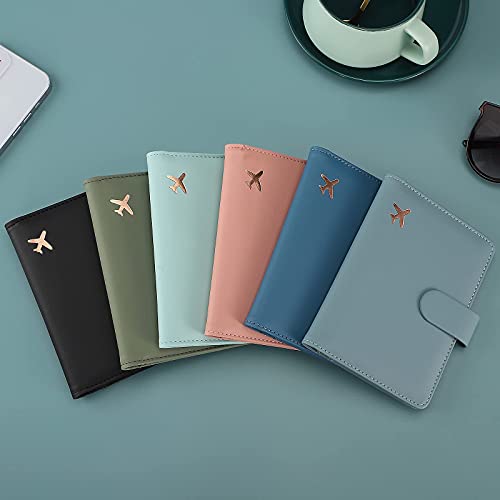 Melsbrinna Premium Leather Passport Holder Covers Case, Waterproof Rfid Blocking Travel Wallet Passport Holder with Pen Holder, Cute Passport Book for Women/Men - color: AC-Baby pink