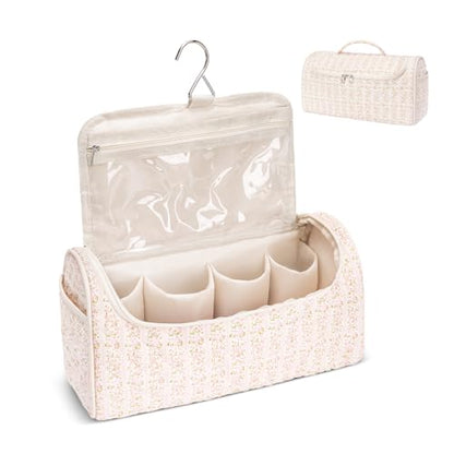 Quilted Hair Tools Travel Bag, Cute Portable Organizer Case with Hanging Hook, Compatible with Dyson Airwrap Styler,Hair Curler Accessories - color: Lucky Flower