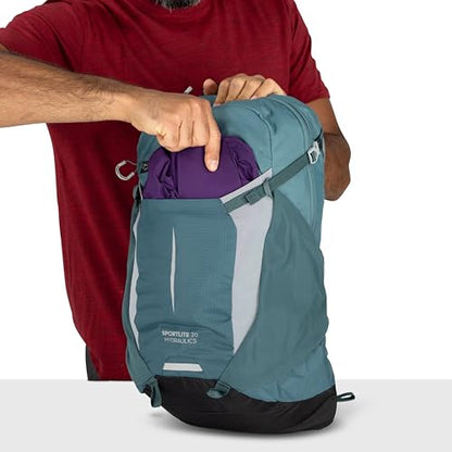 Osprey Sportlite Lightweight Hiking Backpack with Hydraulics Reservoir for Men & Women - Everyday Hydration Travel Bag - color: Graphite Purple, style: 20l
