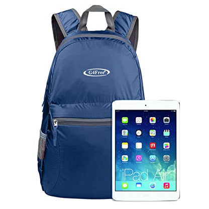 G4Free 20L Lightweight Packable Backpack Travel Hiking Daypack Foldable Backpack for Men Women - color: A-medium Blue