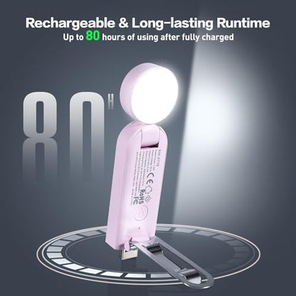 VAVOFO USB Rechargeable Book Light, Blue Light Blocking, Amber Light Clip On Bookmark Shaped Reading Light, Eye Care 6 LEDs Book Light for Bookworms Reading in Bed with 9 Lighting Modes (Pink Purple) - color: Pink Purple