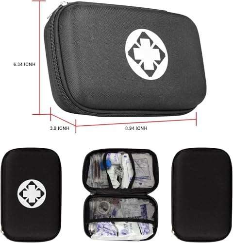 279PCS Small Travel First Aid Kit Supplies for Business, First Aid Emergency Set Backpacking Essentials Items Trauma Survival Kits for Outdoor Adventure, Black AMORNING - style: 279PCS-Black