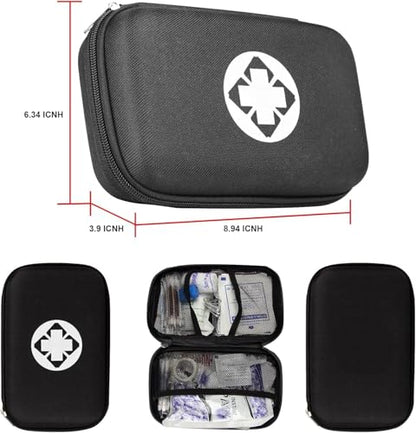 279PCS Small Travel First Aid Kit Supplies for Business, First Aid Emergency Set Backpacking Essentials Items Trauma Survival Kits for Outdoor Adventure, Black AMORNING - style: 279PCS-Black