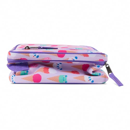 PackIt Freezable Classic Lunch Box, Ice Cream Critters, Built with EcoFreeze Technology, Collapsible, Reusable, Zip Closure With Zip Front Pocket and Buckle Handle, Designed for Fresh Lunch On the Go - color: Ice Cream Critters