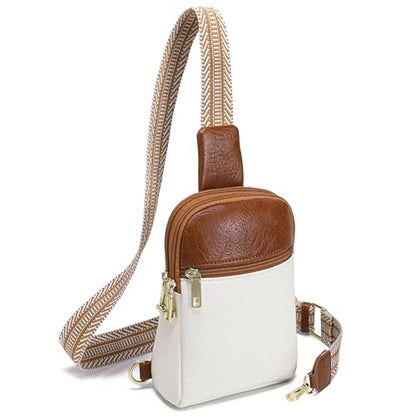 INICAT Anti Theft Crossbody Bags for Women Travel Small Sling Bag Fanny Packs Cross Body Purses Everyday - color: Cream-brown Antitheft, size: Large