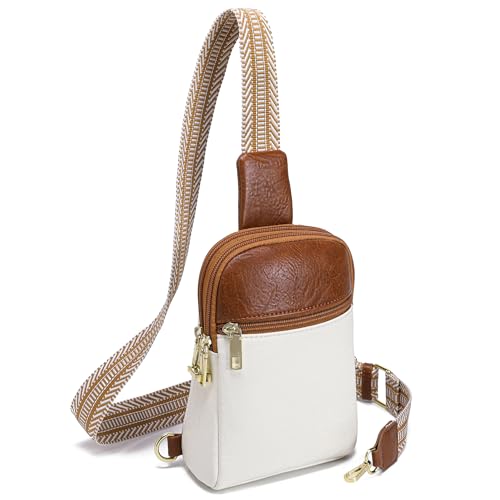 INICAT Anti Theft Crossbody Bags for Women Travel Small Sling Bag Fanny Packs Cross Body Purses Everyday - color: Cream-brown Antitheft, size: Large
