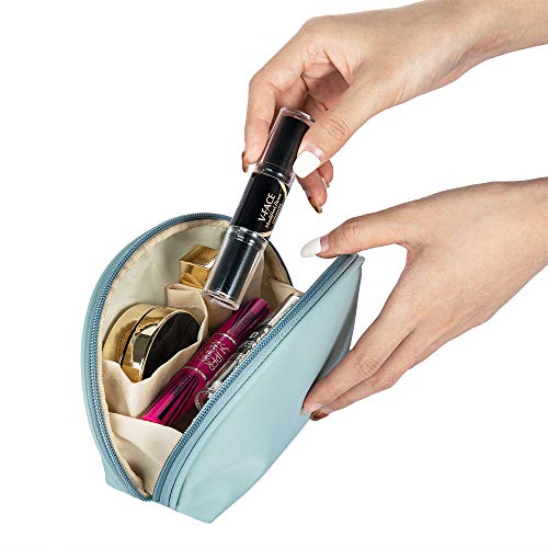 Hekyip Half Moon Cosmetic Beauty Bag for Purse Travel Handy Makeup Pouch for Women Girls (Mint) - color: Mint