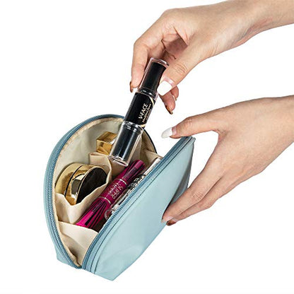 Hekyip Half Moon Cosmetic Beauty Bag for Purse Travel Handy Makeup Pouch for Women Girls (Mint) - color: Mint