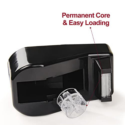1Pcs Desktop Tape Dispenser Adhesive Roll Holder with Weighted Nonskid Base, Black (Tape not Included)