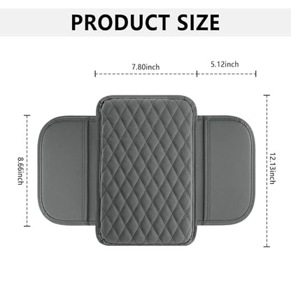 Stacool Upgraded Car Center Console Cover,Microfiber Leather Car Armrest Cover Cushion with 2 Storage Bags,Universal Car Armrest Storage Box (Gray) - color: Gray