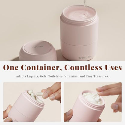 New Travel Toiletry Containers [Ultra Leakproof] TSA-Approved, PLA Hard Shell Jars with 5 Magnetic Labels, Wide Mouth Bottles for Lotion, Cleanser, Shampoo, Conditioner, Pink, 3 Pack, 2OZ - color: Pink, size: 2 oz / 60 ml
