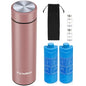 60H Insulin Cooler Travel Case TSA Approved, Portable Medication Cooler for 2-3 Insulin Pens or Vials, Double-Layer Vacuum Insulated Diabetic Travel Case with Reusable Ice Packs (Rose) - color: Elegant Rose