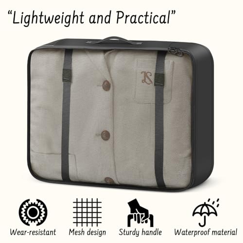 8 Set Packing Cubes for Travel Suitcase Organizer Bags Luggage Packing Cubes Set Travel Essentials Accessories Gifts for Women - color: Upgrade-Black