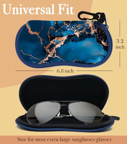 Sunglasses Case Soft Glasses Cases for Women Pouch Eyeglass Bag Eye Glass Kids Girls Sun Glasses Cute Kawaii - color: Marble Blue