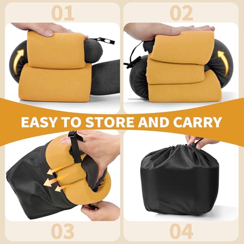 3-Ring Memory Foam Travel Neck Pillow It has obtained a Patent. The Three Rings can be movably Adjusted to Provide Flexible Support for The Neck, Head, and Other Areas.Yellow - color: Yellow