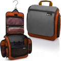 D&D Wanderlust D&D Hanging Travel Toiletry Bag for Men and Women – Cosmetics, Makeup and Toiletries Organizer Kit with 10 Compartments - color: Orange and Grey