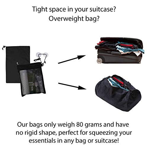 Naroa Waterproof Multifunctional Toiletry Shower Bag for Gym, Travel, Business and Foldable Portable Hanging Bathroom Mesh Caddy with Wet & Dry Storage Suction Hook Tote for Men Women