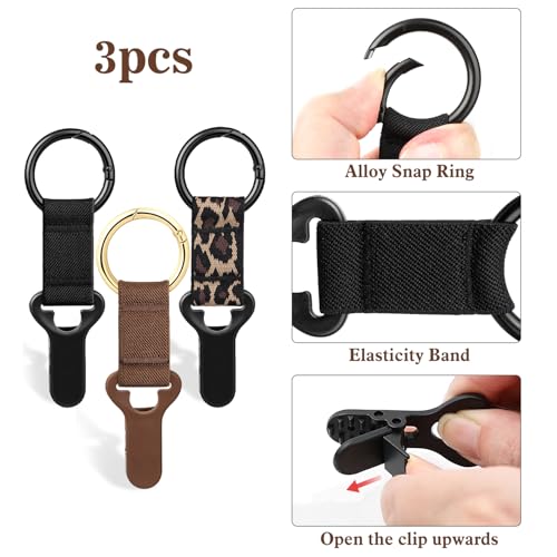 Niveaya Hat Clip for Travel on Bag - 3 Pack, Vacation Beach Cruise Essentials Accessory for Travel Handbag Backpack Luggage, Securely Hold to Keep Hat Shaped, Hands-Free, Black+Brown+Leopard - color: 3pcs Black+brown+leopard