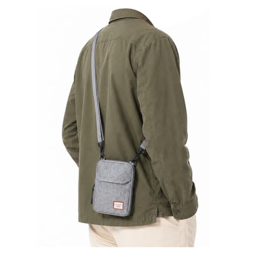 SEAFEW Mini Crossbody Bag Shoulder Bag for Men, Small Messenger Satchel Bag for Women - color: Grey