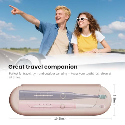 Silicone Electric Toothbrush Travel Case, Manual Toothbrush Travel Cover for Men and Women,Toothbrush Holder for Travel,Gym and More, Fits Most Manual and Electric Toothbrushes - Sand Pink - color: Sand Pink