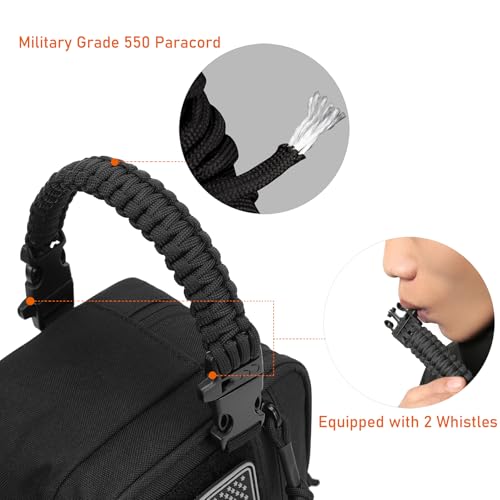 Tactical Toiletry Bag for Men Dry Wet Separate Dopp Kit Travel Hygiene Bag EDC Utility Tool Molle Pouch Mens Shaving Kit Travel shower Bags (Black) - color: Black
