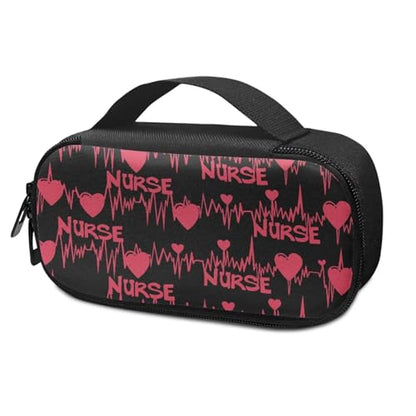 Love Heart ECG Printed Insulin Pen Cooler Travel Case for Women Nurse Adults Diabetic Medication Insulated Cool Organizer Carrying Case for Diabetes Travel Kit - color: Love Ecg