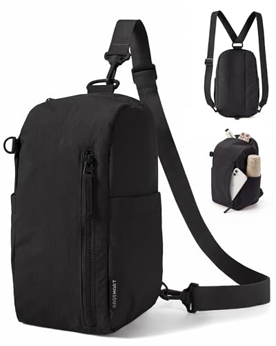 BAGSMART Small Sling Bag for Women, Fast Track Crossbody Bag Mini Backpack purse for Daily Travel Gym | 9L Fast Track - color: Black